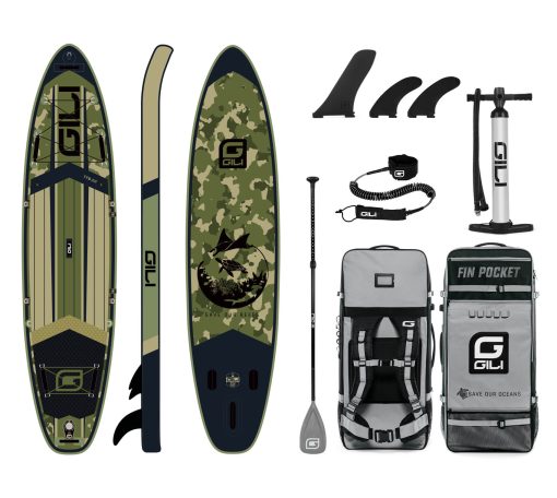 11'6 AIR Inflatable Paddle Board Package in Camo